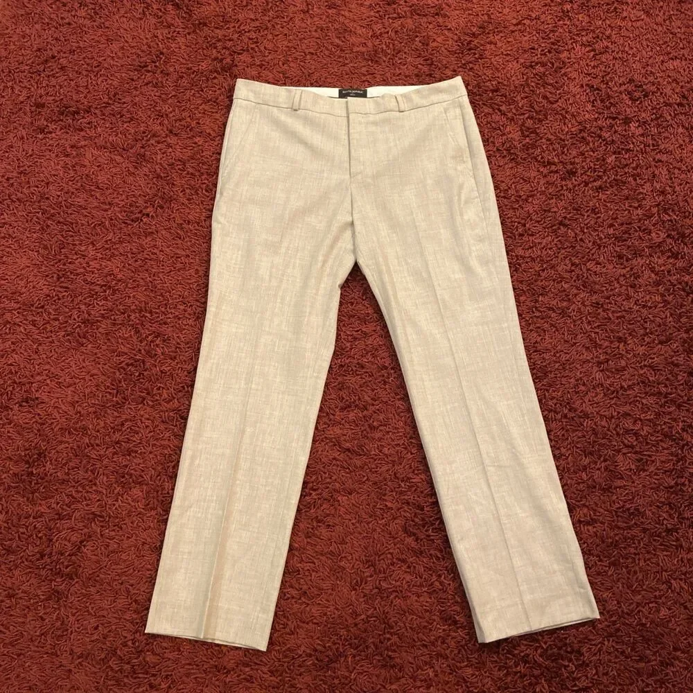 Banana Republic Reegan Womens Dress Pants Size 12 Beige Formal Office Trousers